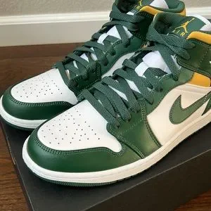 NIB Mens Air Jordan 1 Mid Noble Green Pollen White Jordan | Shoes | Nib Mens Air Jordan Mid Noble Green Pollen  main image 2